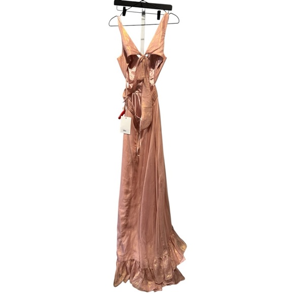 Mac Duggal Ieena High-Low Ruffle Gown 49526 Formal Pageant Prom Pink Cut Out - Picture 5 of 10
